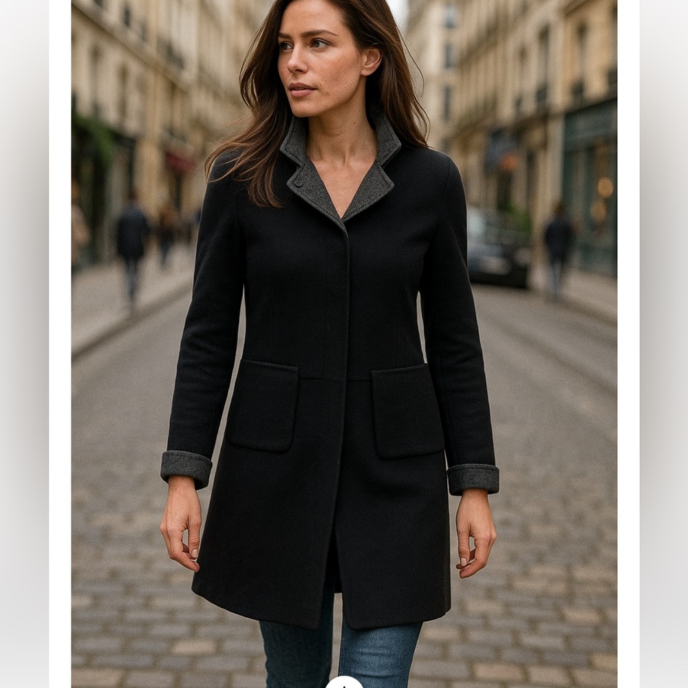 🔥Eileen Fisher 🔥Reversible cashmere blend coat sz M Price Firm !